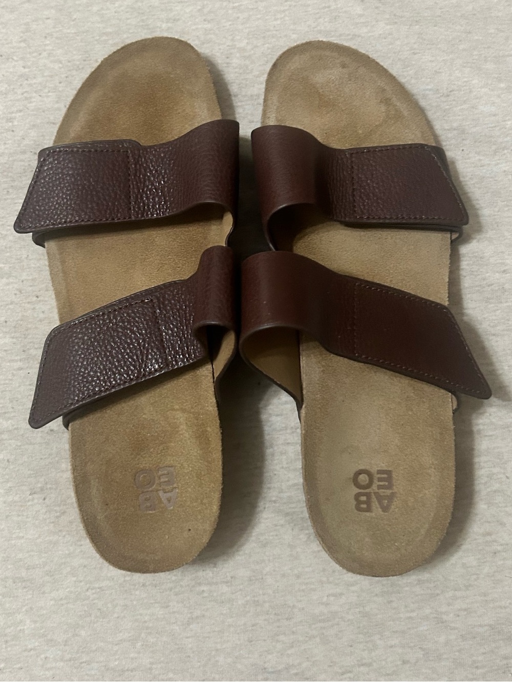 Abeo Women's Double-Strap Slide Sandals in Dark Brown